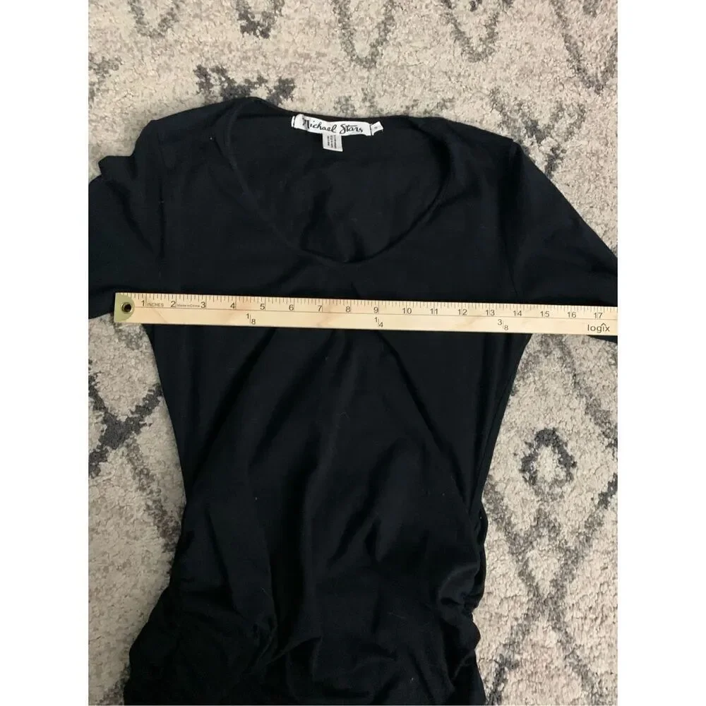Beautiful UNIQUE Michael Stars Anthropologie Black Maxi Dress Longsleeves Bodyc - Picture 10 of 10